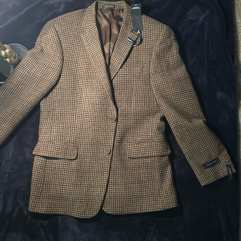 Men brown plaid Tommy Hilfiger blazer